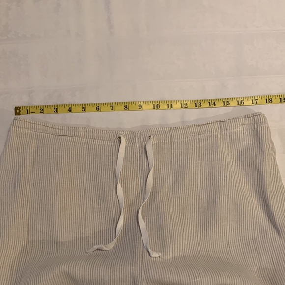 Liz & Jane Some What Funky Women 100% Stripe Drawstring Oversize Linen Pants - Picture 9 of 11